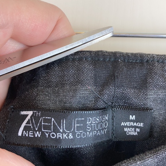 🌞7th Ave New York Gray & Black Checker Board Print Pull Up Pants A148 - Picture 3 of 7